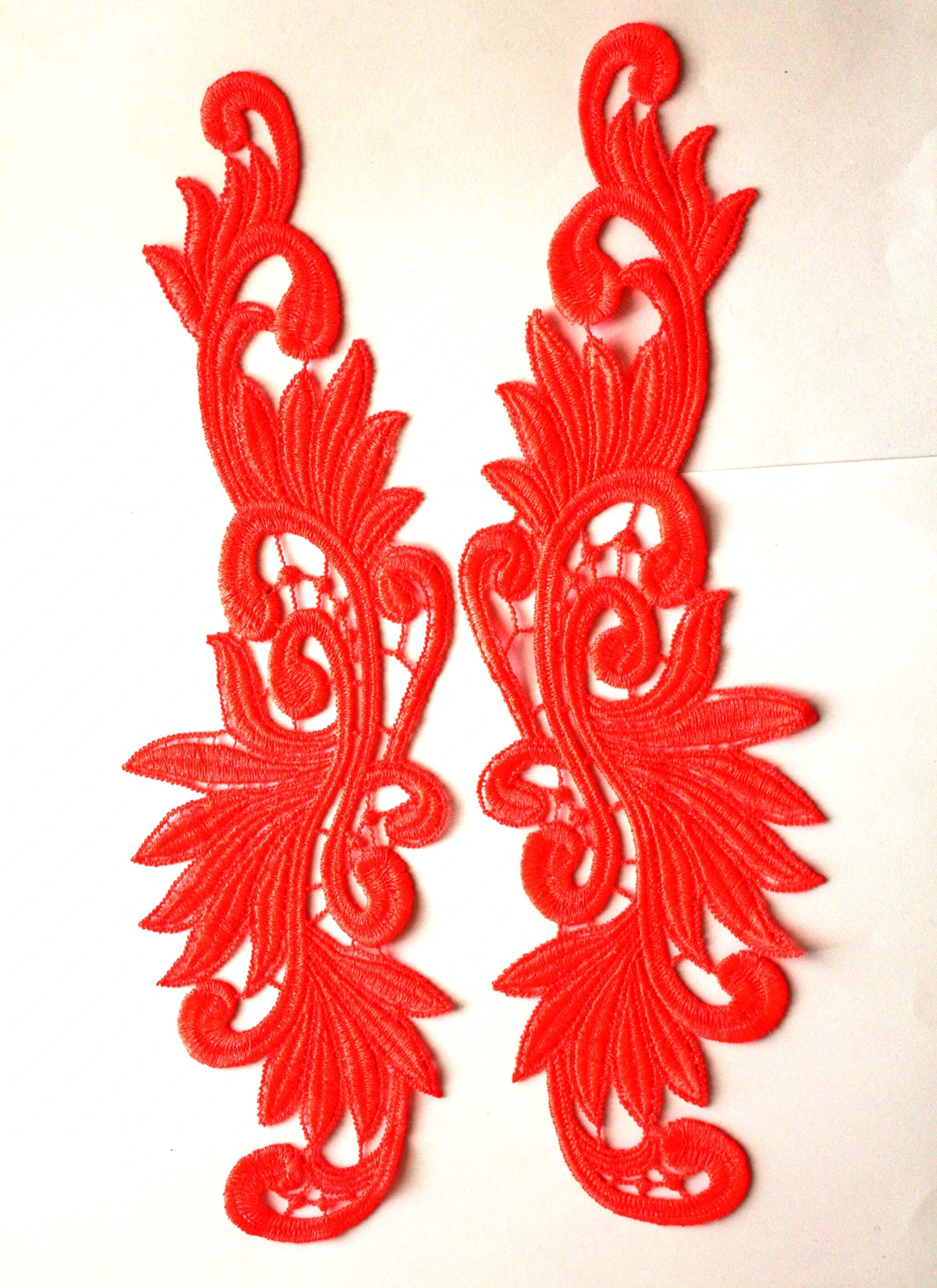 Мереживний лейс (2шт) Rose Neon 30х9см